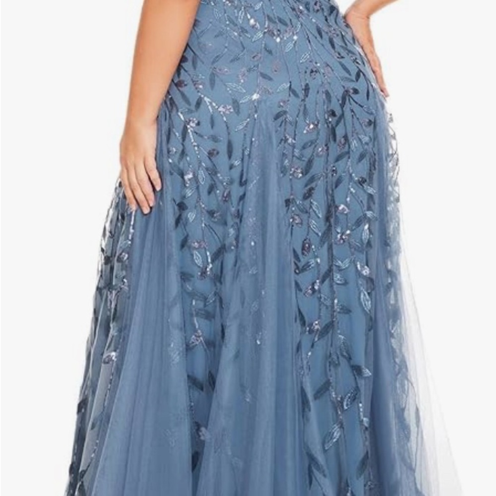 Chic Blue Tulle Mother of Groom/Bride Dress